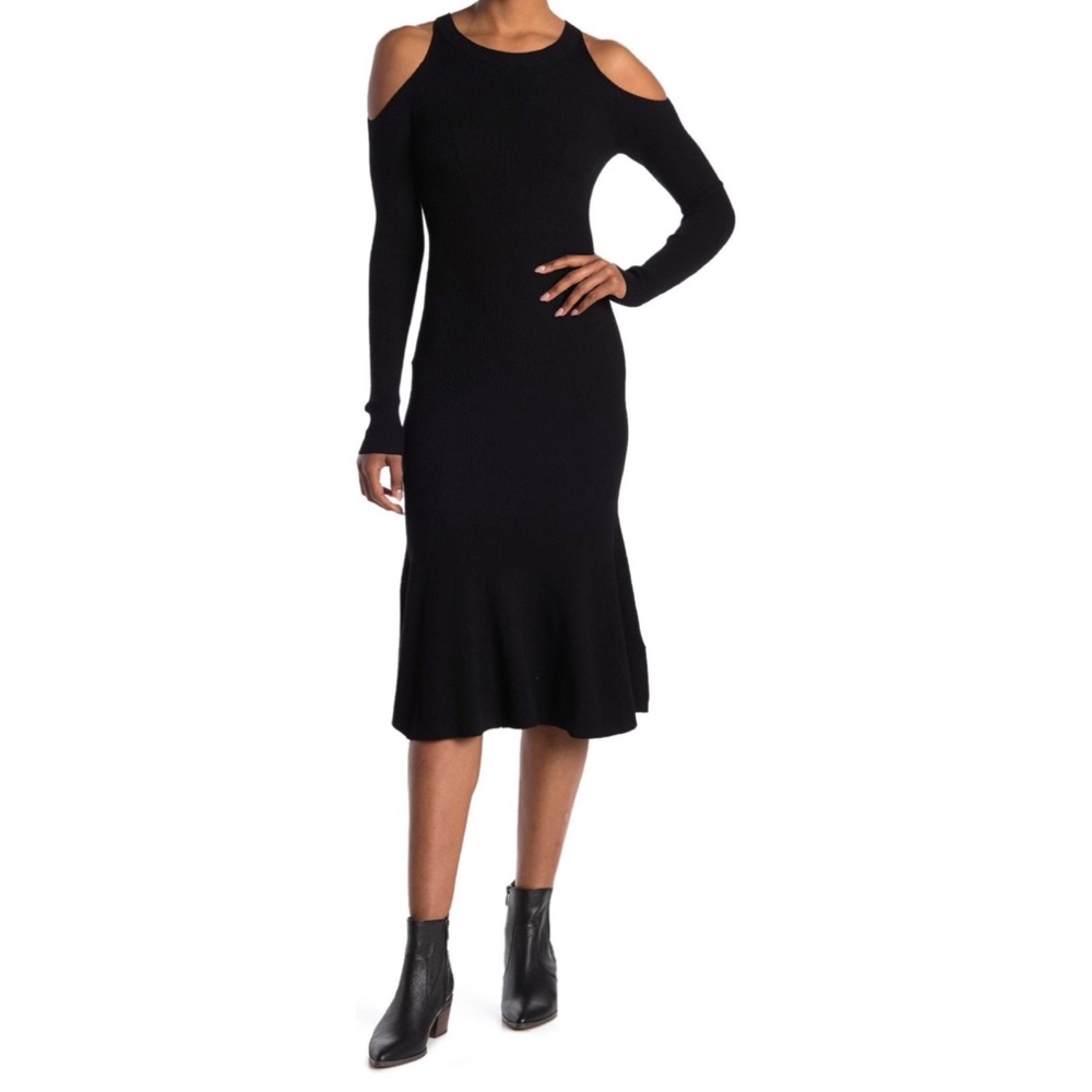 ALLSAINTS cold shoulder midi sweater dress